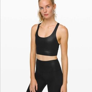 Lululemon LongLine Energy Sports Bra Black Foil 10